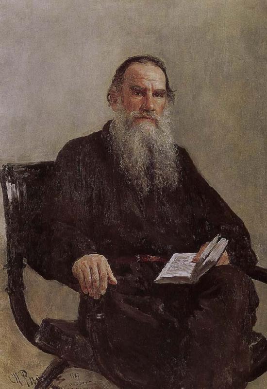 Ilia Efimovich Repin Tolstoy portrait Sweden oil painting art